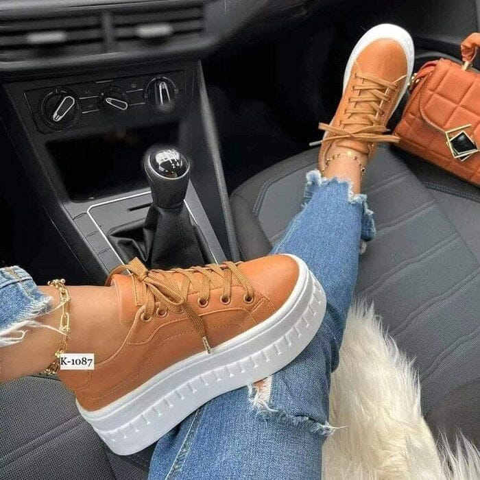 Baskets Plateforme Edge Calçados (Tênis Feminino 6) Mascato Shop Kaki 34