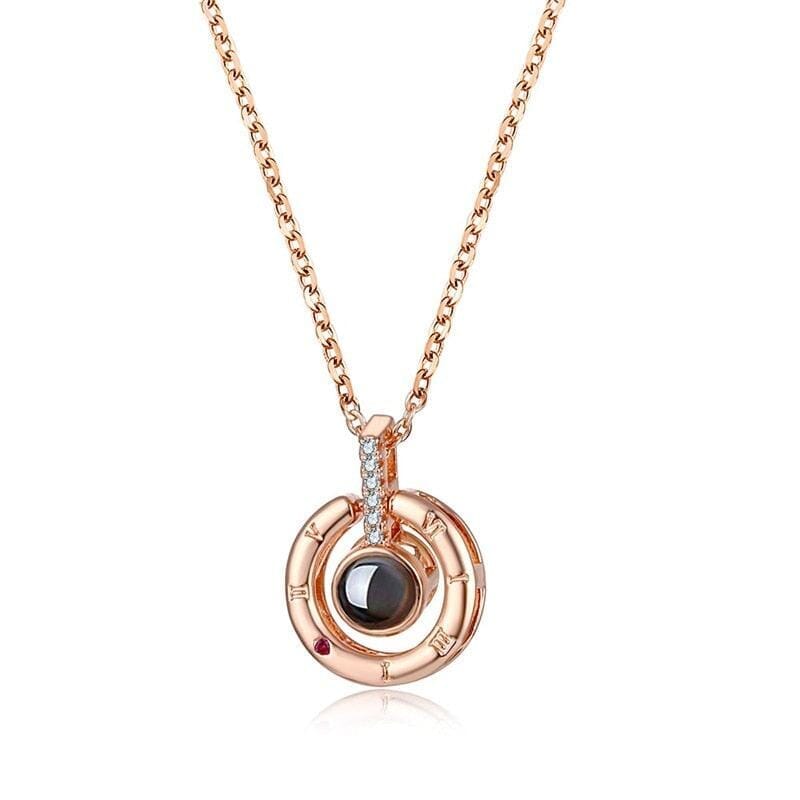 Collier “Je T’Aime” en 100 Langues Joias & Acessórios (Colar 2) Mascato Shop Dourado - Redondo