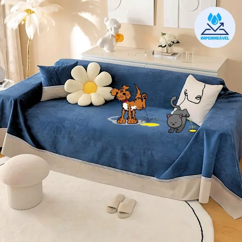 Housse Anti-Urine MaxProtect pour Canapés en Chenille UNISSEX - CASA - LIMPEZA - CAPA ANTI XIXI Mascato Shop Bleu Marine 200x130cm