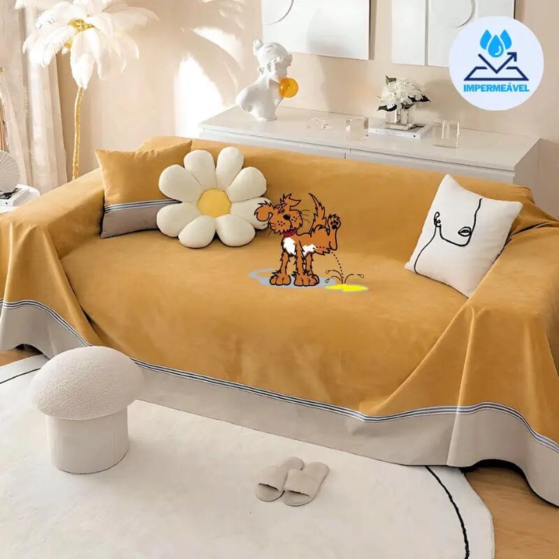 Housse Anti-Urine MaxProtect pour Canapés en Chenille UNISSEX - CASA - LIMPEZA - CAPA ANTI XIXI Mascato Shop Jaune 200x130cm