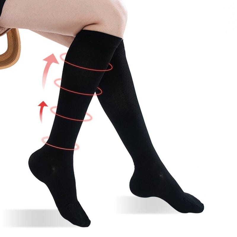 Kit de 3 Paires de Chaussettes de Compression 20-30 mmHg - Noires FEMININO - SAUDE - MEIA DE COMPRESSAO PRETA Mascato Shop