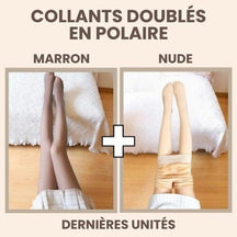 Collant Polaire Effet Transparent - 1 ACHETÉ, 1 OFFERT Meia feminina 1 Mascato Shop 1x Marron + 1x Nude 220g (Protection jusqu'à -10°C) Unique (Convient du XS au XL)