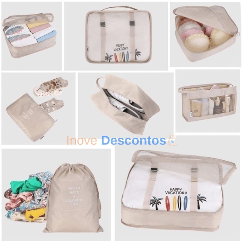 Kit de Sacs Organisateurs Imperméables – 8 Pièces Joias & Acessórios (Bolsa 2) Mascato Shop 