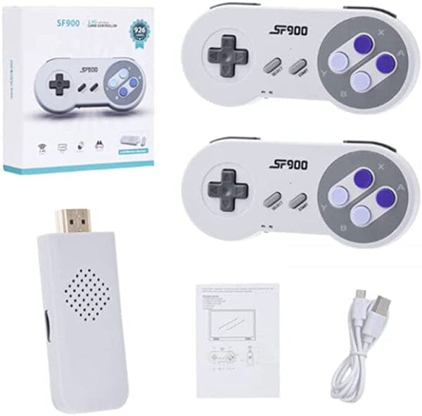 Super Console Rétro avec 1500 Jeux Nostalgiques Eletrônicos (Videogame 2) Mascato Shop Cinza/1500 Jogos/2 Controles 